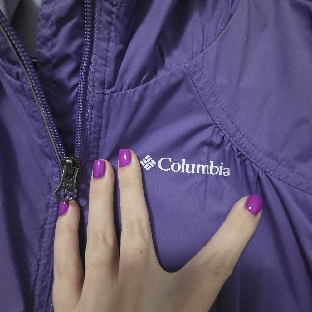 Columbia Vibrant Purple Windbreaker Size M - Picture 2 of 7
